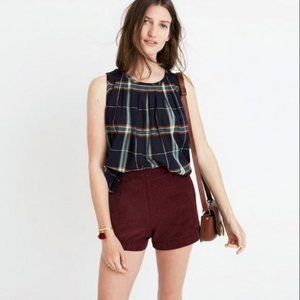 Madewell High Waist Williams Corduroy Shorts in Burgundy